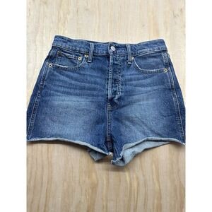 GAP Medium Wash Sky High‎ Cheeky Button Fly Denim Shorts Size 28 6"
